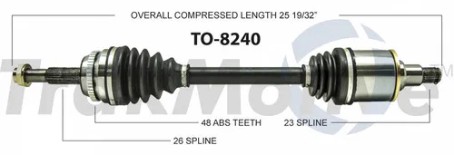 TO-8240 – TRAKMOTIVE CV Axle Shaft, OE Replacement